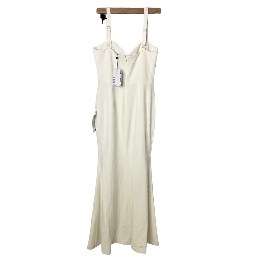 Dress The Population Estella Dress Gown Leg Slit White Size Medium Wedding - Picture 8 of 12